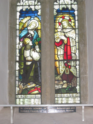 20. South window in nave in memory of George Mason, killed in action in France in 1917, which was erected in 1920.