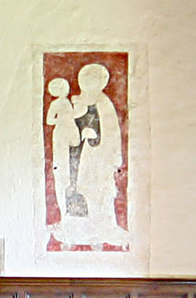 42. A very faded painting of Virgin and child on east wall of chancel believed to be 13th century.