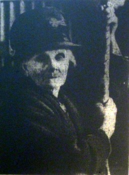 Mrs Emily Hartwell, with bell rope, pictured in the Evesham Journal of 25th March 1933
