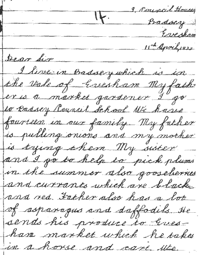 Letter written by Hilary Crane in 1933 