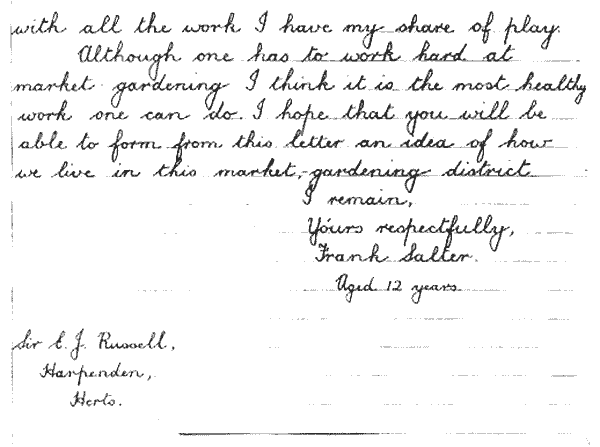 Letter written by Frank Salter in 1933 