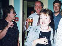 Mrs Jean James with Mr Gerry Hughes (Headmaster), Dr Peter Phillips (Chairman of the Governors) and Mrs Maggie Hughes (Headmaster’s wife)