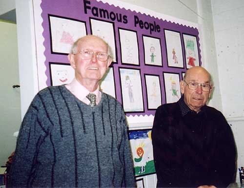 Former pupils Lionel Knight (1929-1938) and Bob Butler (1928-1937)
