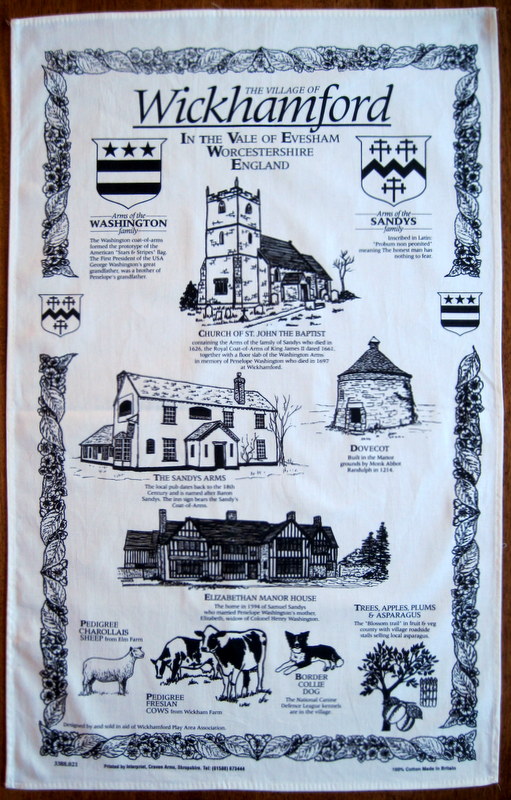 The Tea Towel produced in 1995 and sold to raise funds for the Wickhamford Play Area Association