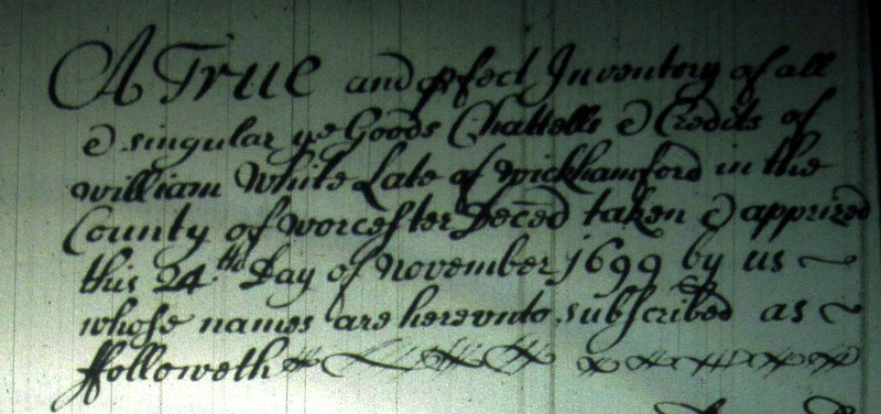 The introduction to the Inventory of William White’s Will