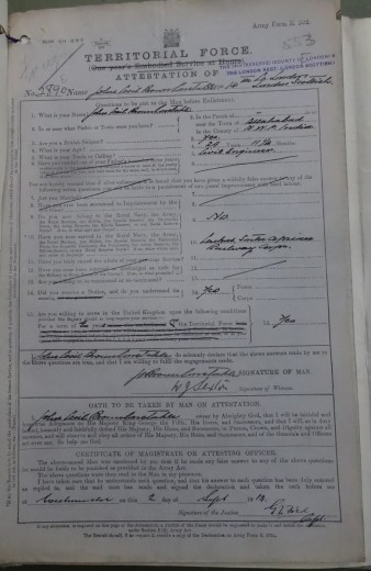 Cecil Brown Constable’s Attestation Papers